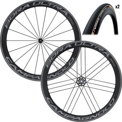 Campagnolo Bora Ultra 50 Tubular Wheels and Tyres - Dark Label - 25c, Dark Label